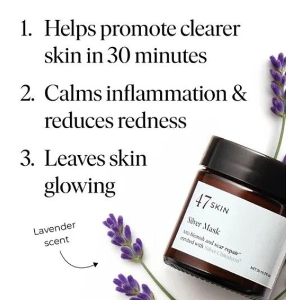 47 Skin Exfoliating Treatment Anti-blemish & Scar Repair 1 Oz Silver Mask